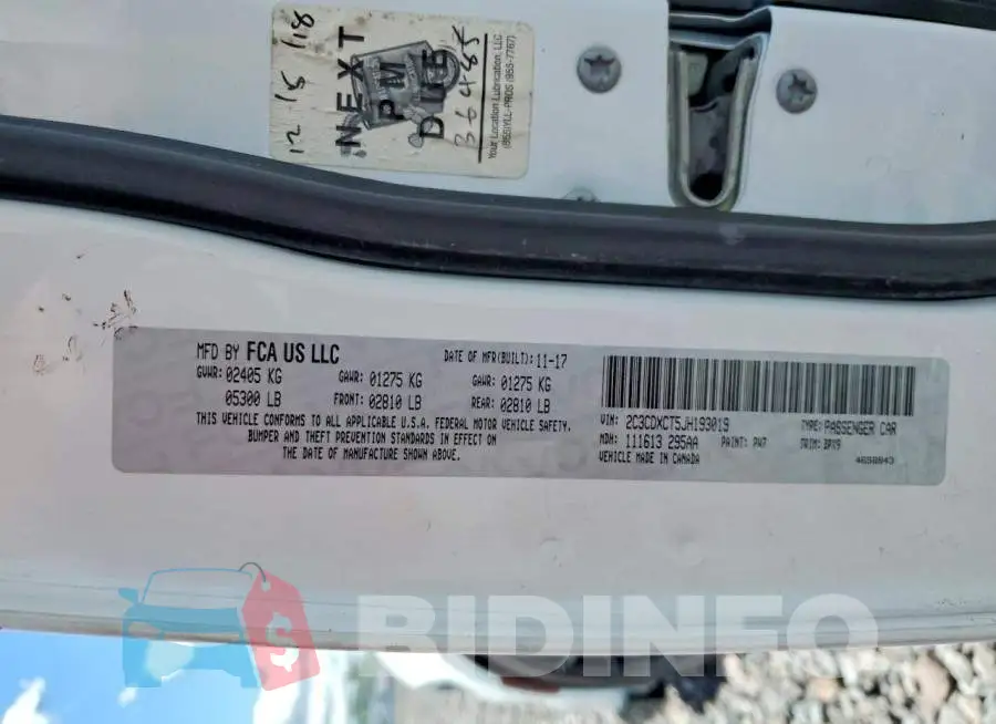 2C3CDXCT5JH193019 Photo# 13