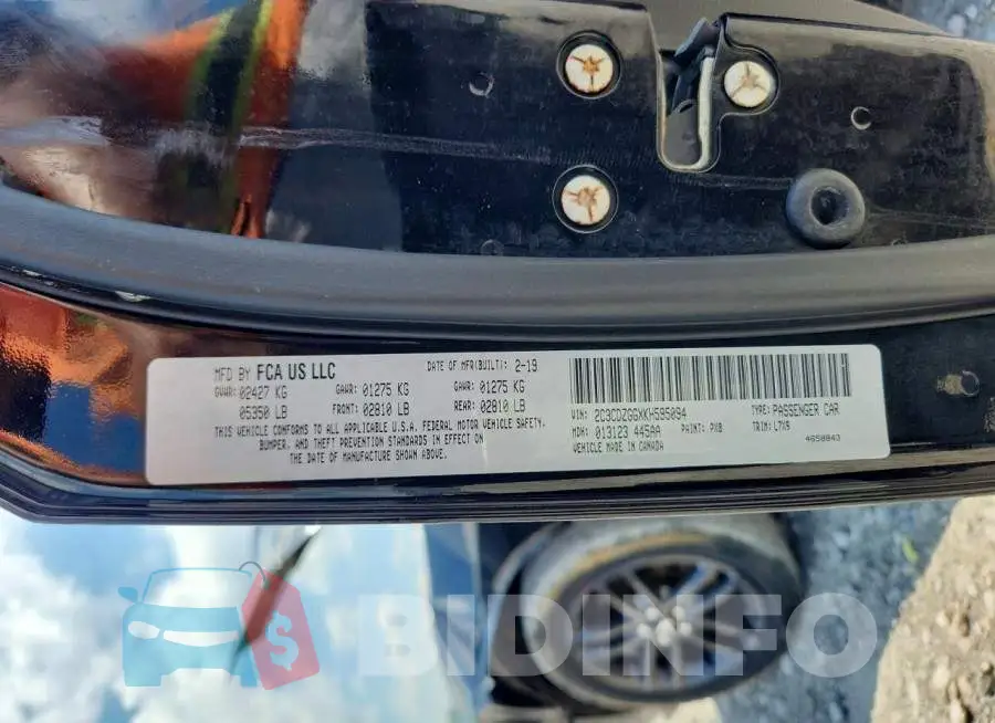 2C3CDZGGXKH595094 Photo# 12
