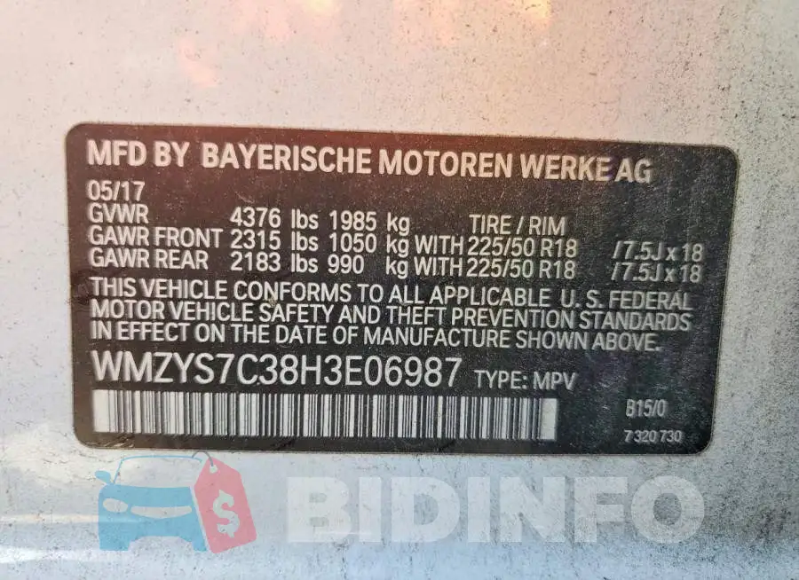 WMZYS7C38H3E06987 Photo# 12