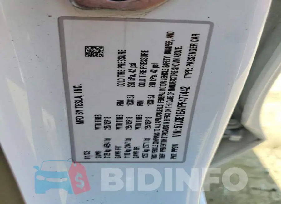 5YJ3E1EA1PF477442 Photo# 12