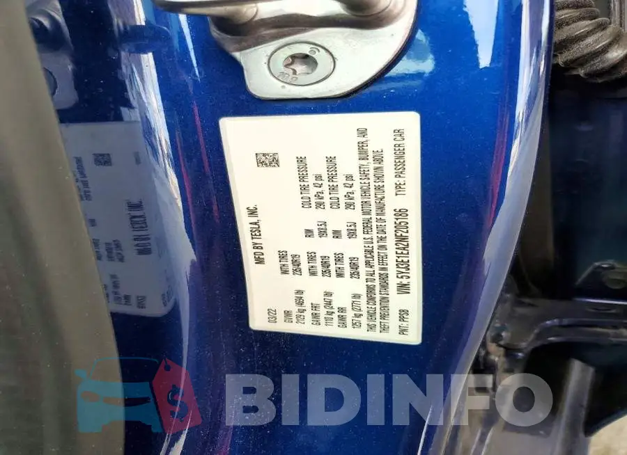 5YJ3E1EA2NF205186 Photo# 12