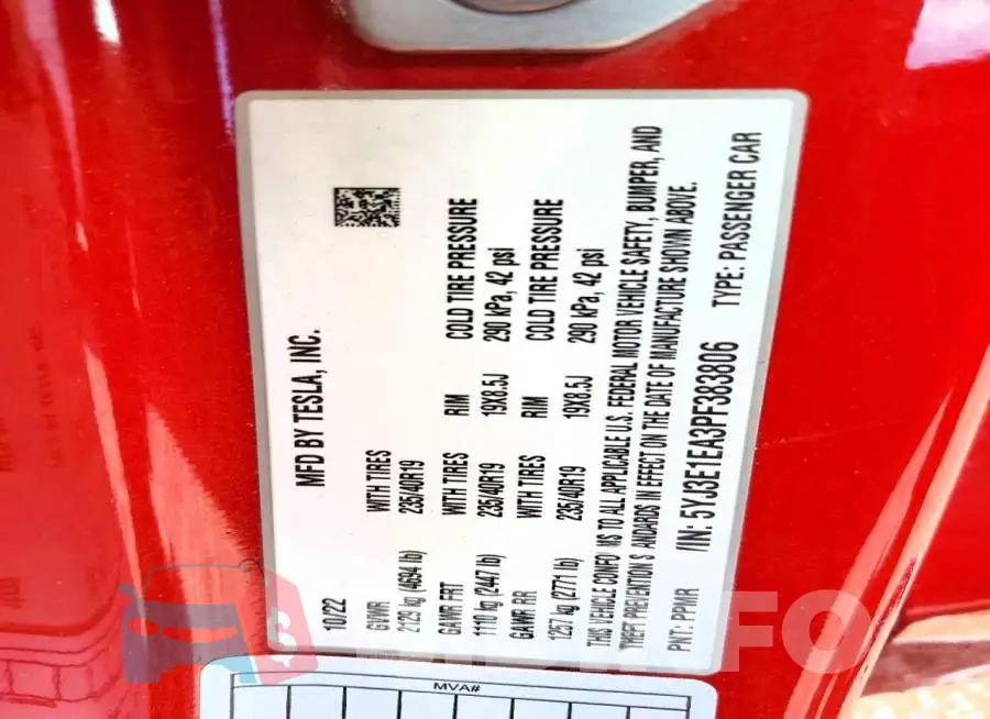 5YJ3E1EA3PF383806 Photo# 13