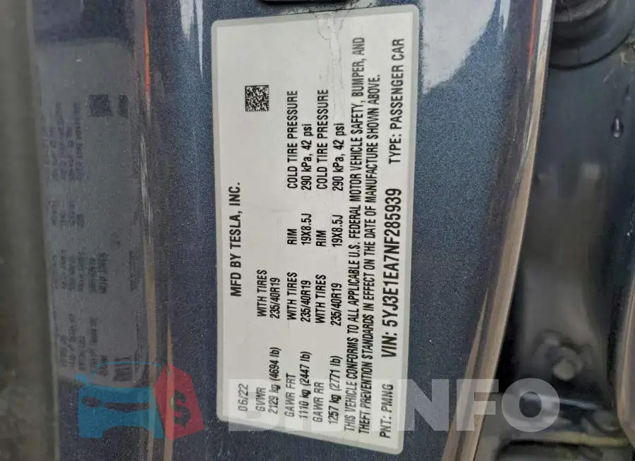 5YJ3E1EA7NF285939 Photo# 13