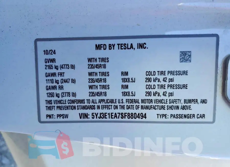 5YJ3E1EA7SF880494 Photo# 12