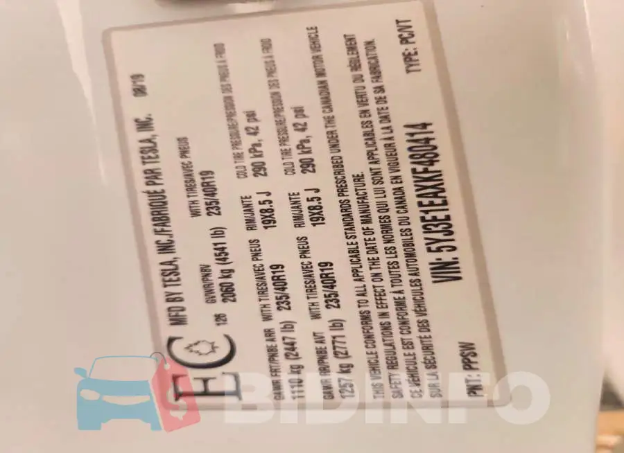 5YJ3E1EAXKF480414 Photo# 13