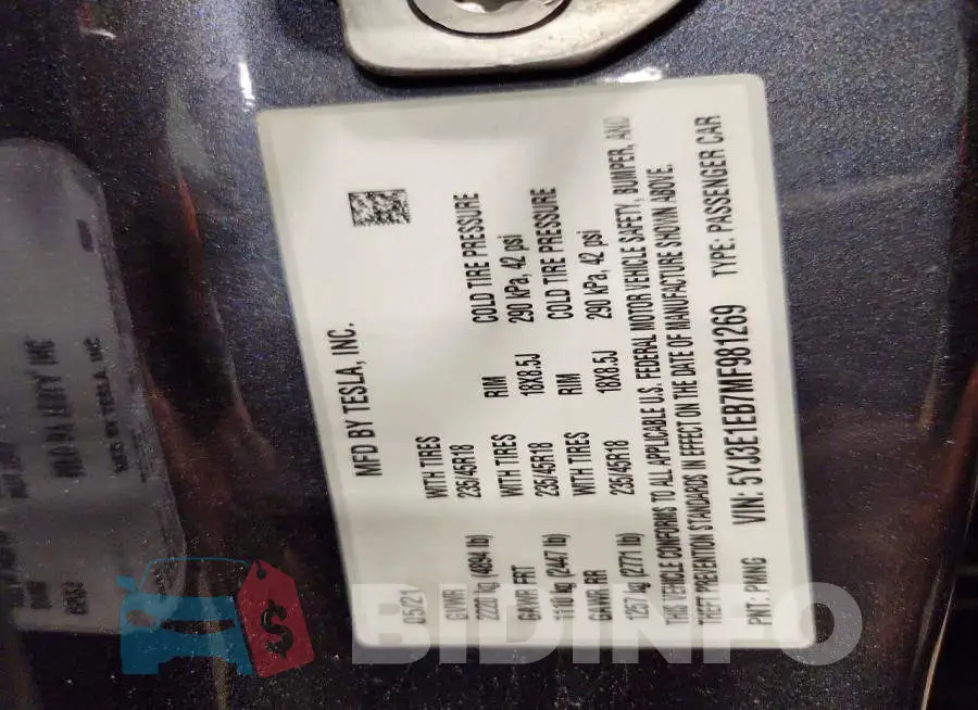 5YJ3E1EB7MF981269 Photo# 12