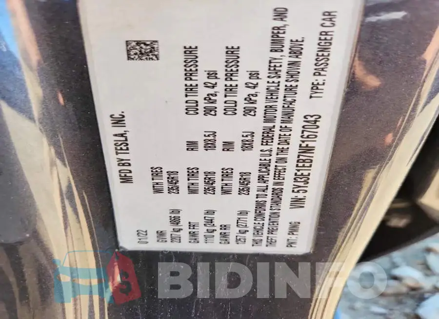 5YJ3E1EB7NF167043 Photo# 12