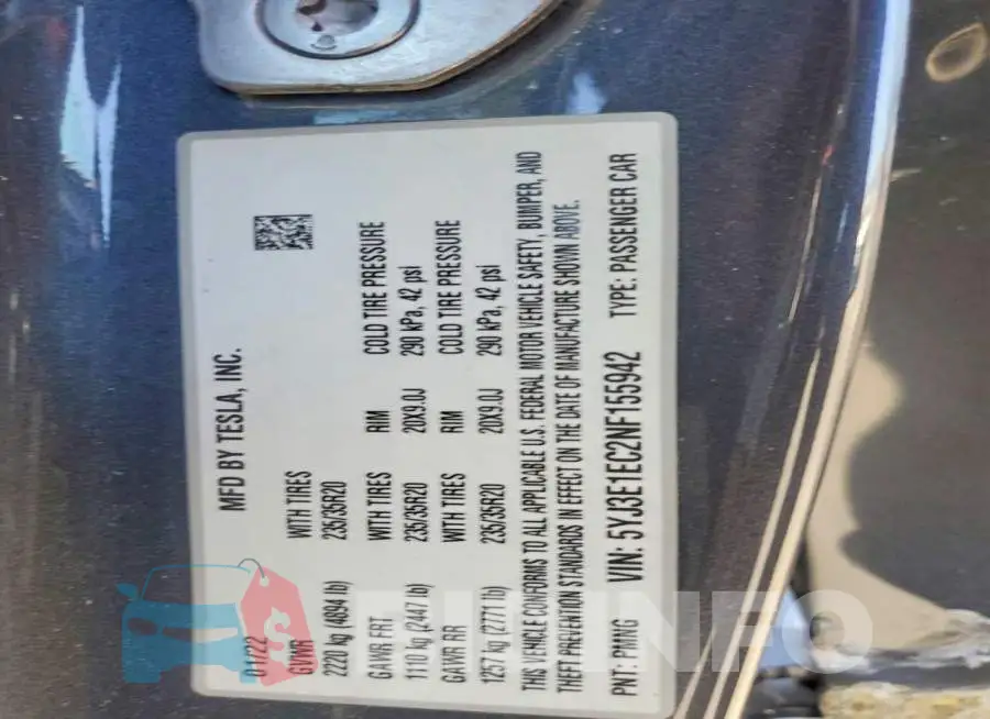 5YJ3E1EC2NF155942 Photo# 12