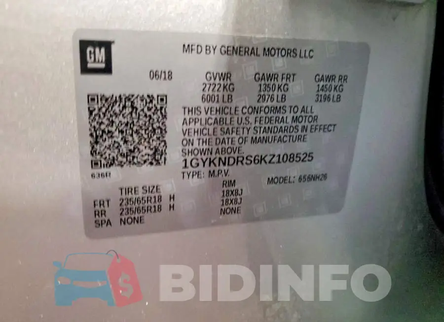 1GYKNDRS6KZ108525 Photo# 13