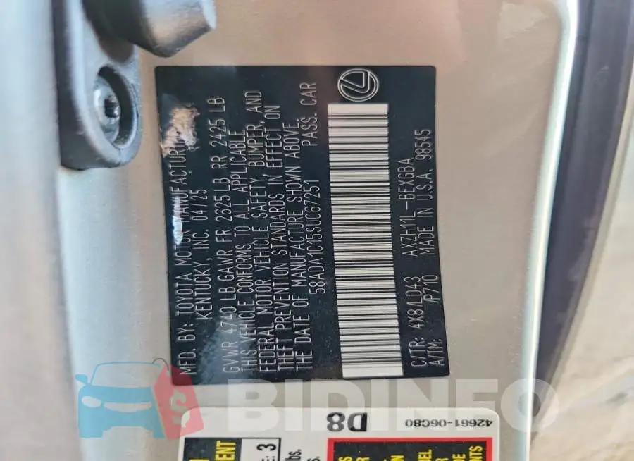 58ADA1C15SU067251 Photo# 13