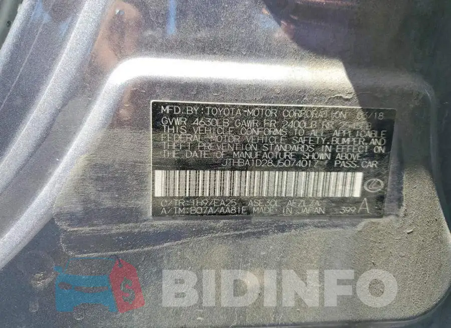 JTHBA1D28J5074017 Photo# 13