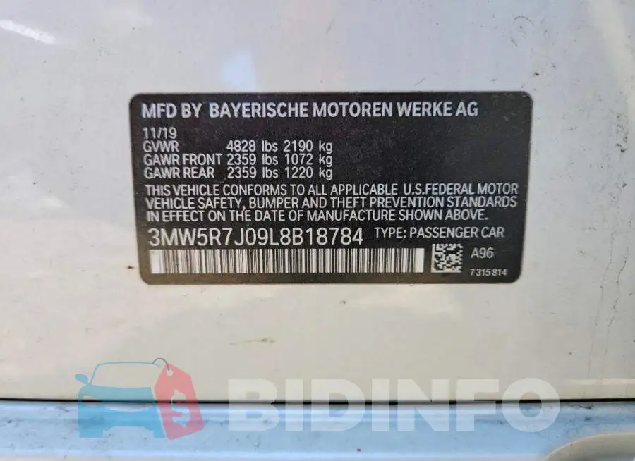 3MW5R7J09L8B18784 Photo# 12