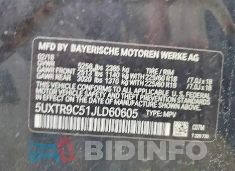5UXTR9C51JLD60605 Photo# 13