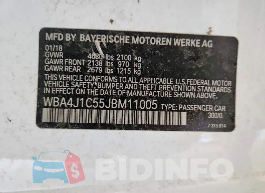 WBA4J1C55JBM11005 Photo# 12