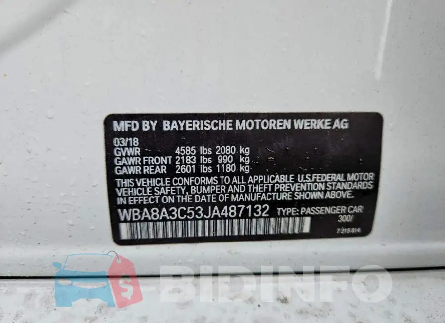WBA8A3C53JA487132 Photo# 12