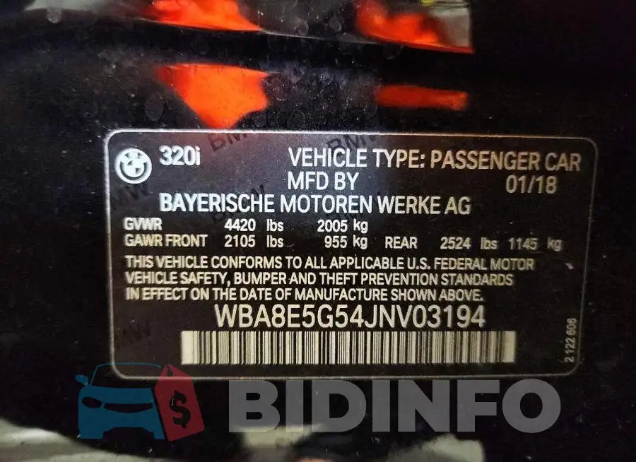 WBA8E5G54JNV03194 Photo# 12