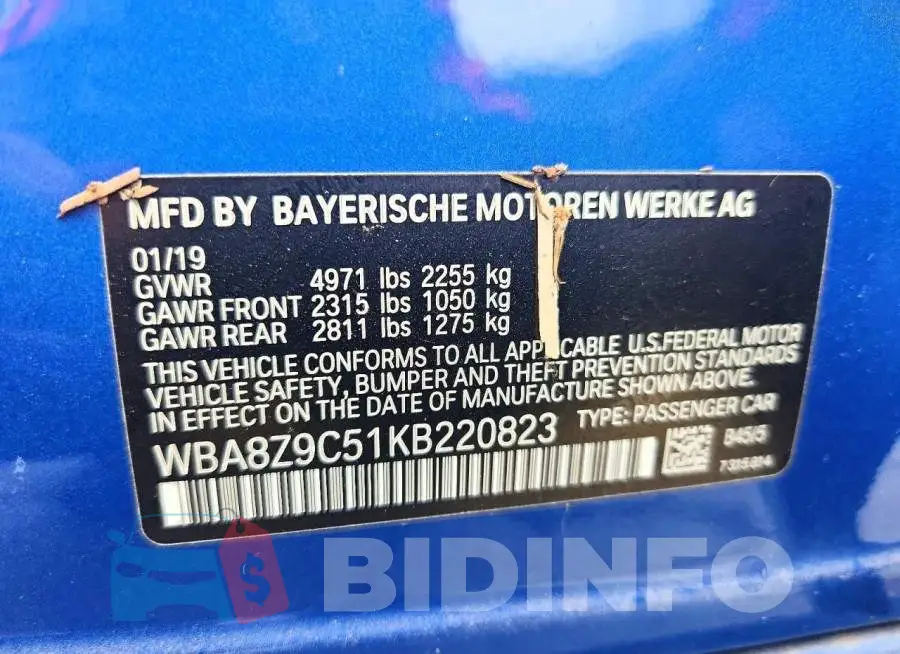 WBA8Z9C51KB220823 Photo# 12