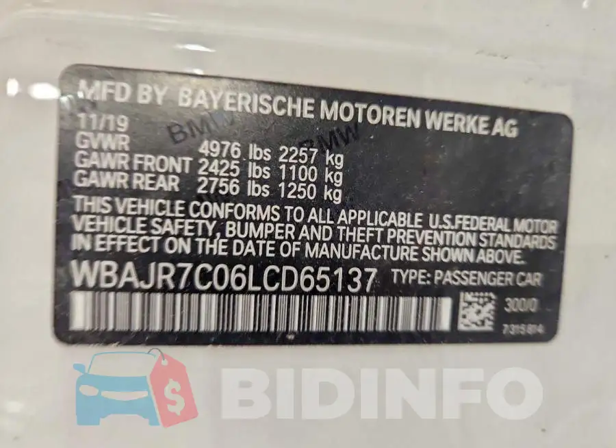 WBAJR7C06LCD65137 Photo# 12