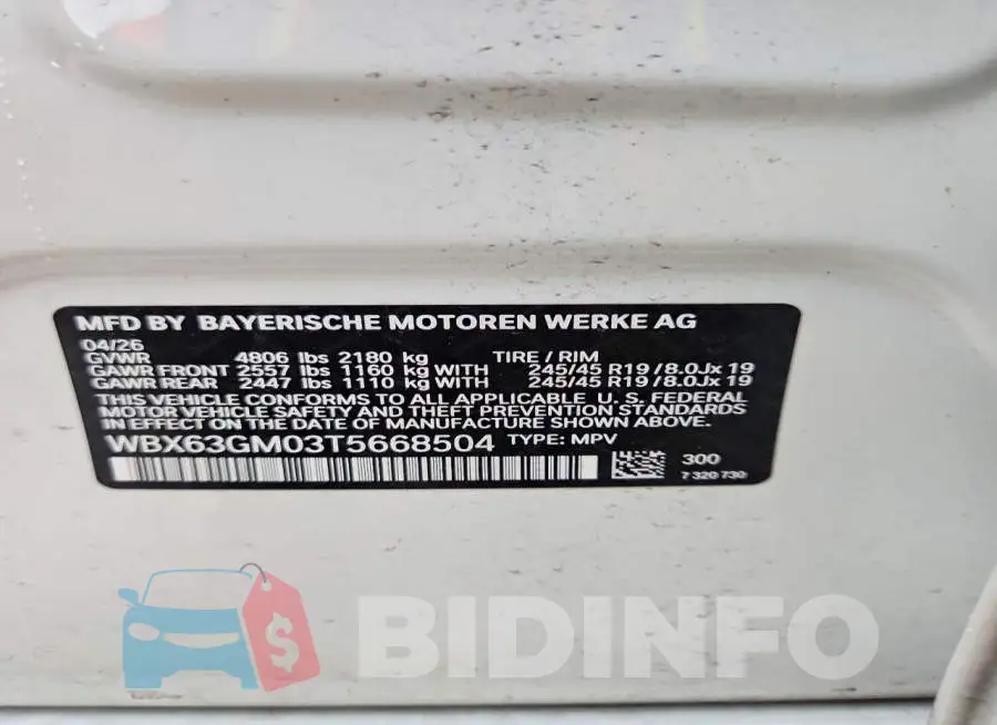 WBX63GM03T5668504 Photo# 12