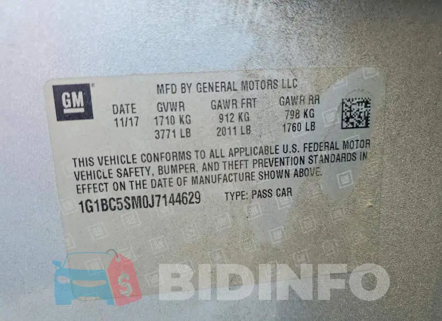 1G1BC5SM0J7144629 Photo# 12