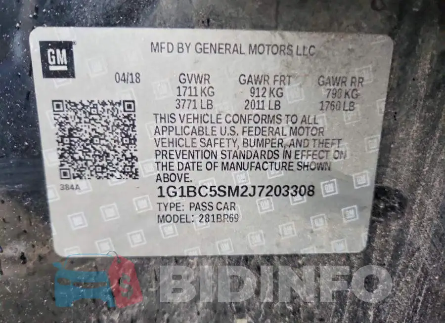 1G1BC5SM2J7203308 Photo# 12