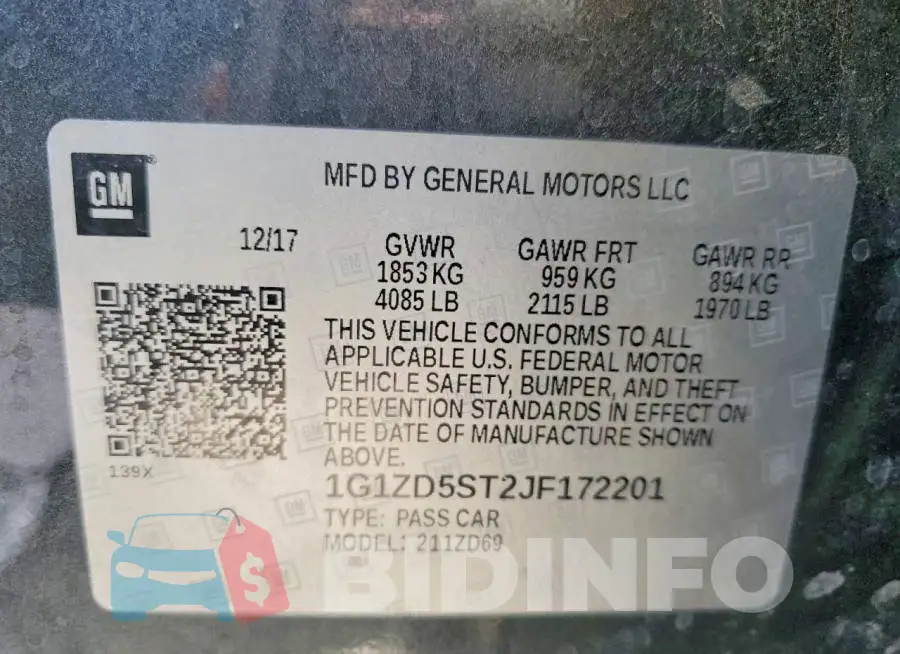 1G1ZD5ST2JF172201 Photo# 12