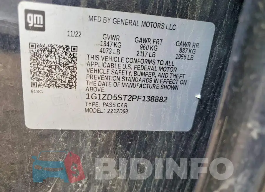 1G1ZD5ST2PF138882 Photo# 13