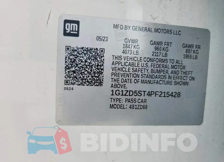 1G1ZD5ST4PF215428 Photo# 12