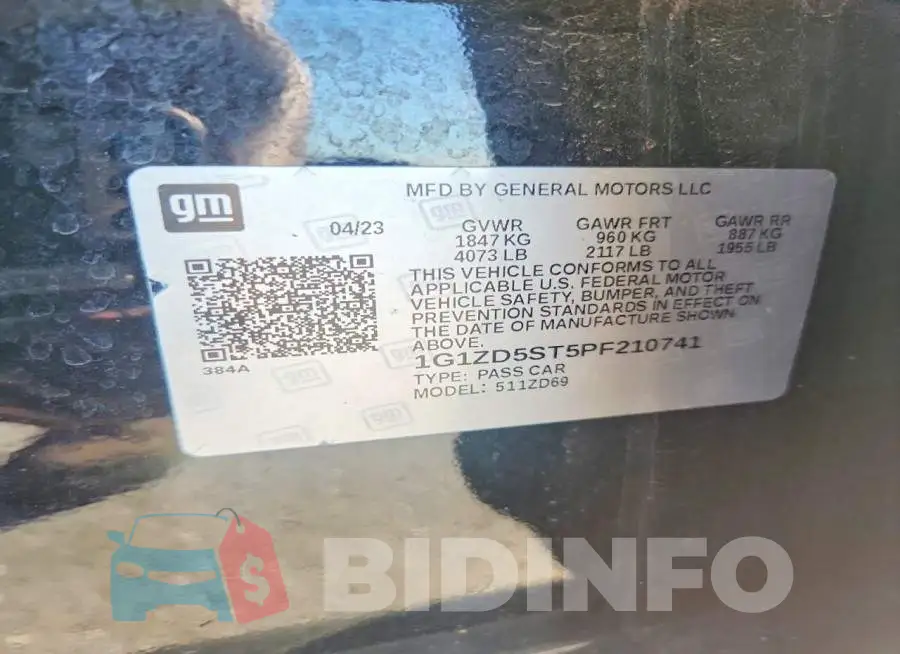 1G1ZD5ST5PF210741 Photo# 13