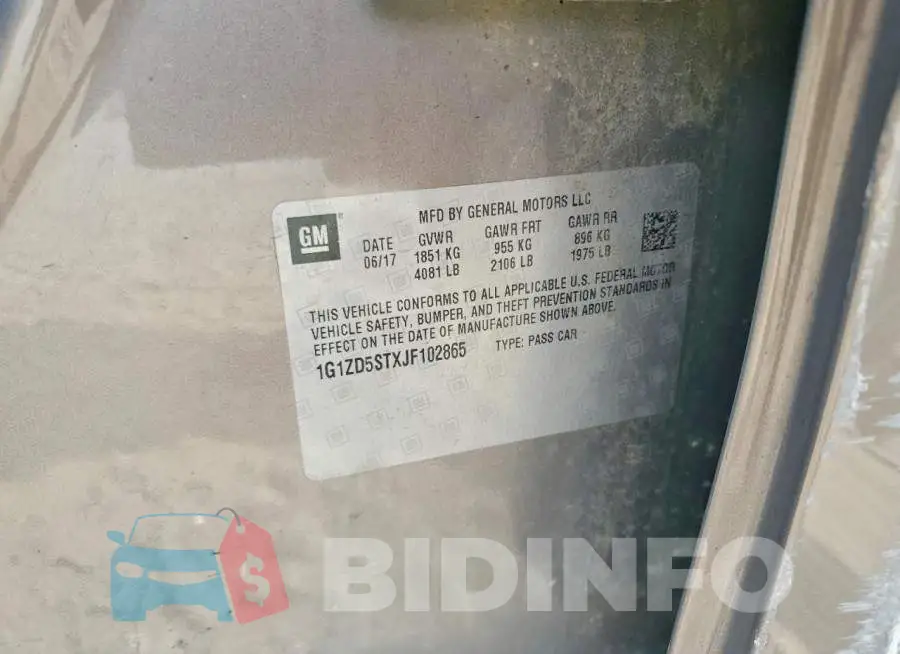 1G1ZD5STXJF102865 Photo# 12