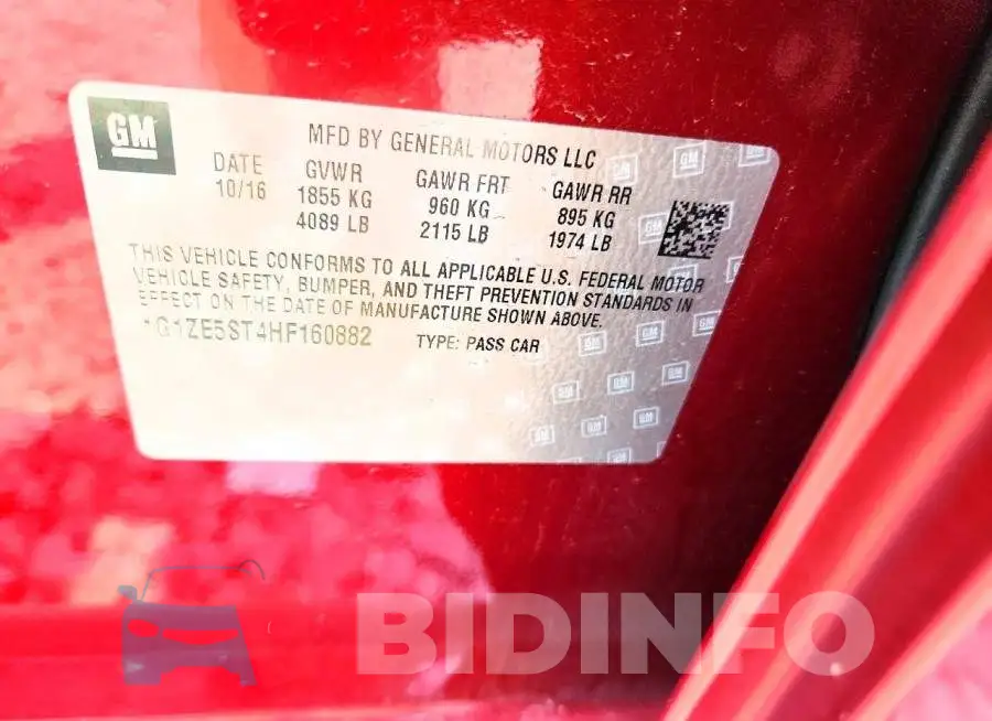 1G1ZE5ST4HF160882 Photo# 13