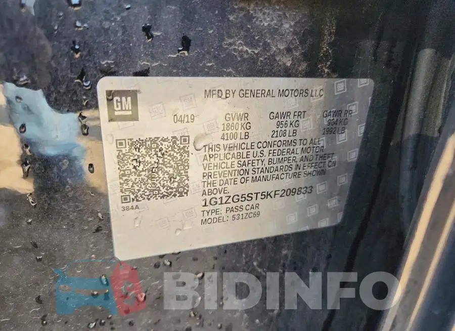 1G1ZG5ST5KF209833 Photo# 12