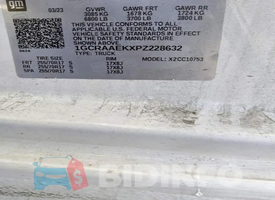 1GCRAAEKXPZ228632 Photo# 13