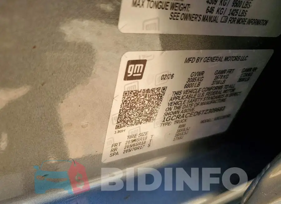 1GCRACED6TZ309683 Photo# 12