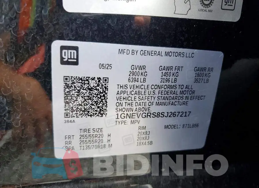 1GNEVGRS8SJ267217 Photo# 14