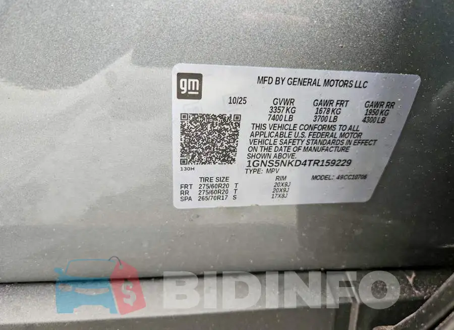 1GNS5NKD4TR159229 Photo# 13