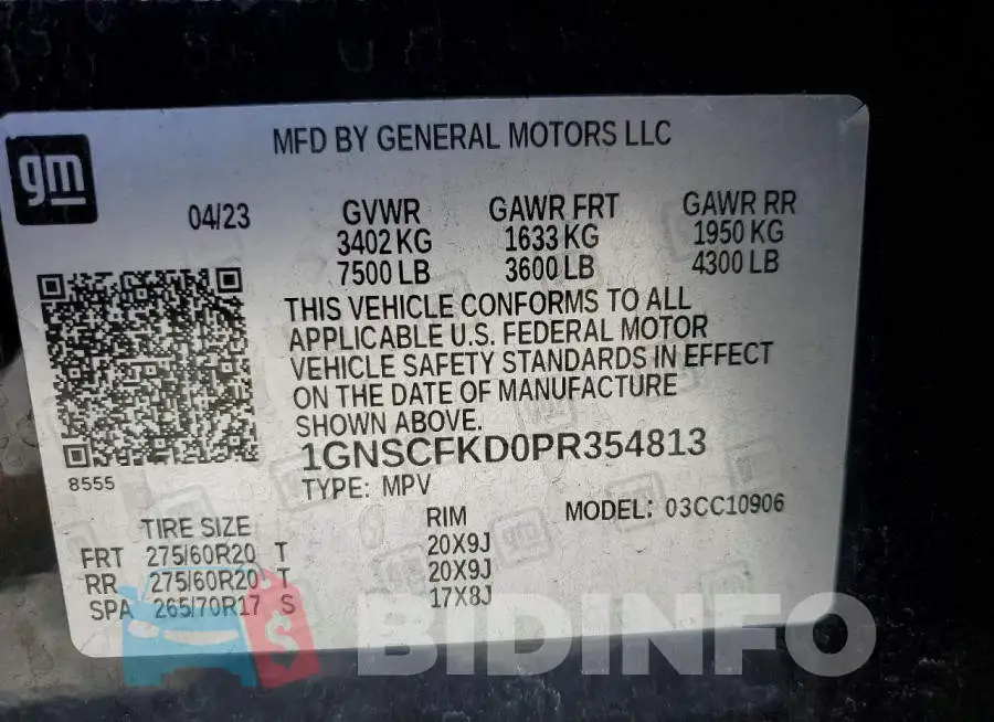 1GNSCFKD0PR354813 Photo# 13