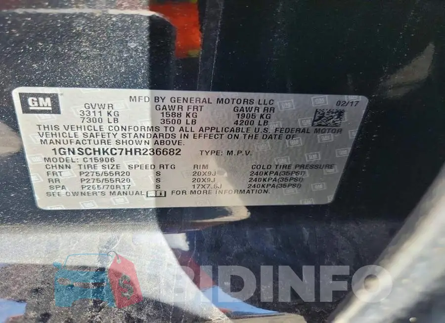 1GNSCHKC7HR236682 Photo# 13