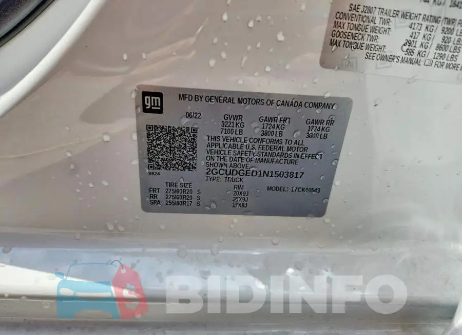 2GCUDGED1N1503817 Photo# 12