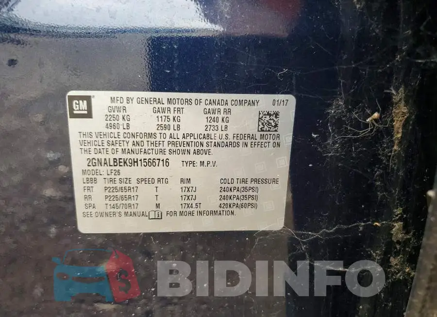 2GNALBEK9H1566716 Photo# 13
