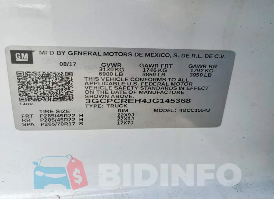 3GCPCREH4JG145368 Photo# 12