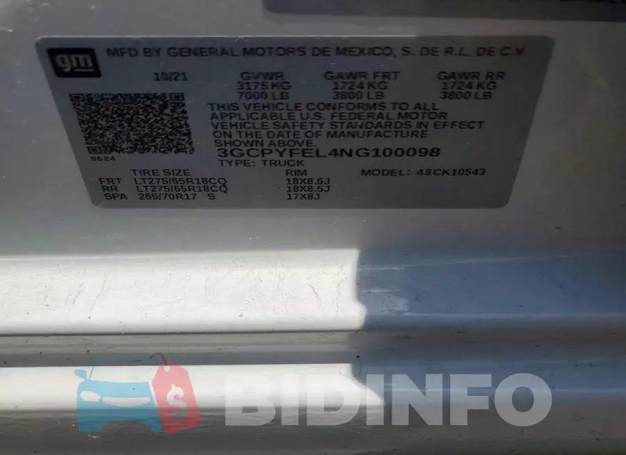 3GCPYFEL4NG100098 Photo# 12