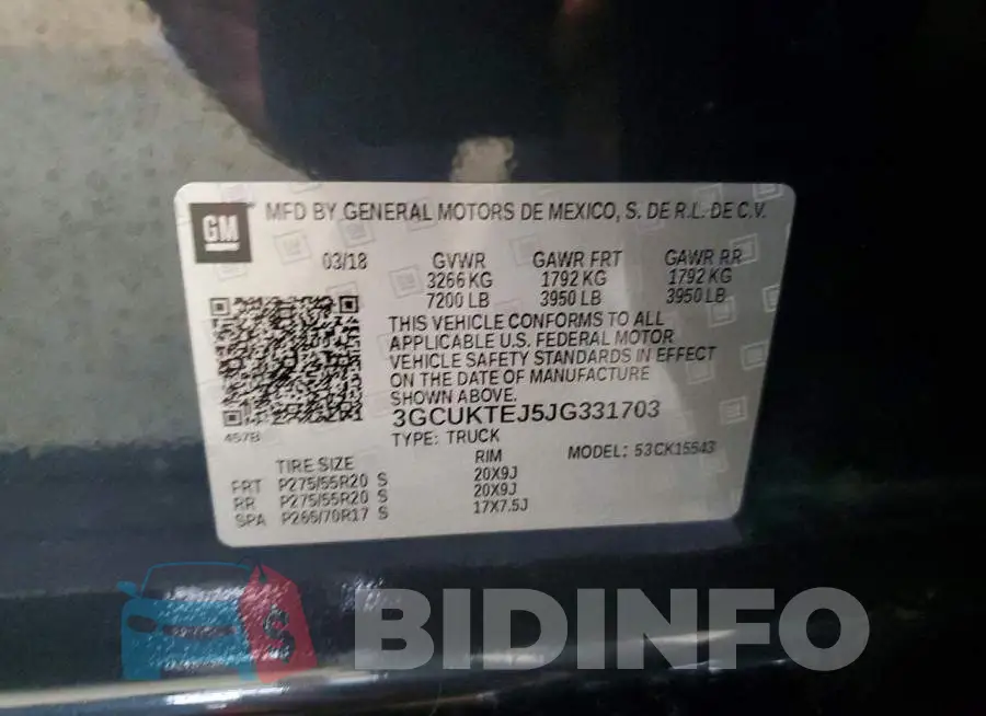 3GCUKTEJ5JG331703 Photo# 12
