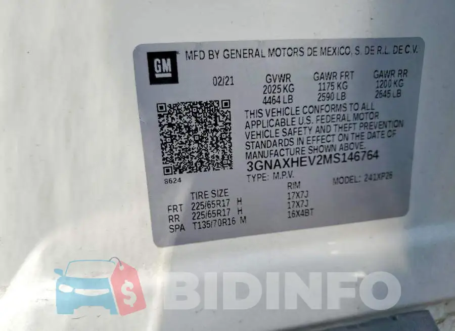 3GNAXHEV2MS146764 Photo# 12