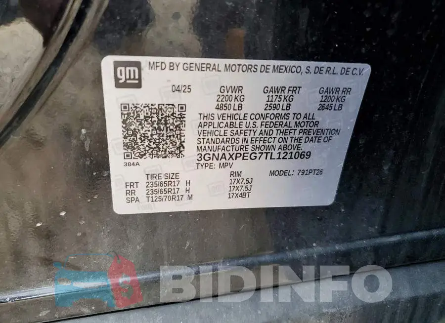 3GNAXPEG7TL121069 Photo# 14