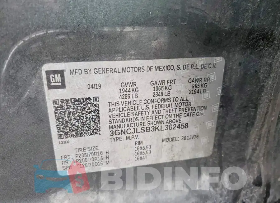 3GNCJLSB3KL362458 Photo# 13