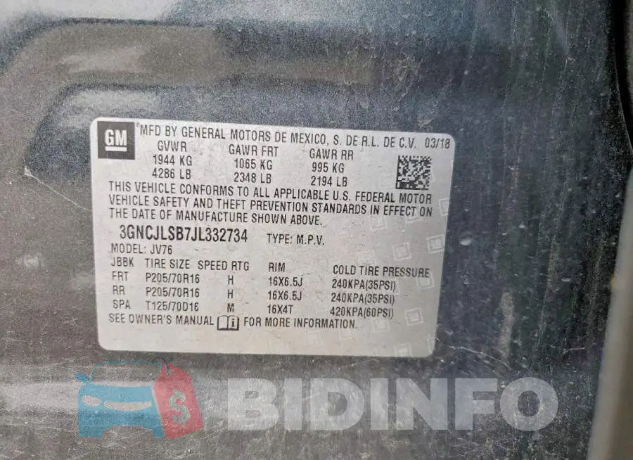 3GNCJLSB7JL332734 Photo# 13