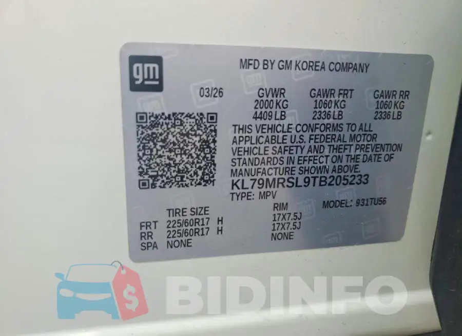 KL79MRSL9TB205233 Photo# 14