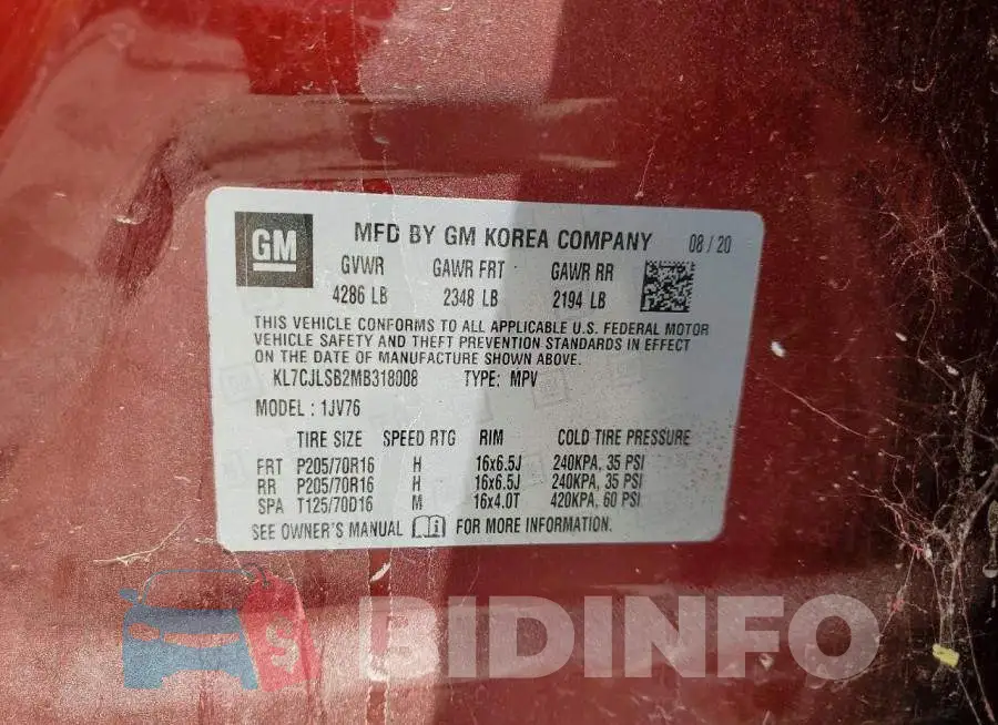 KL7CJLSB2MB318008 Photo# 12