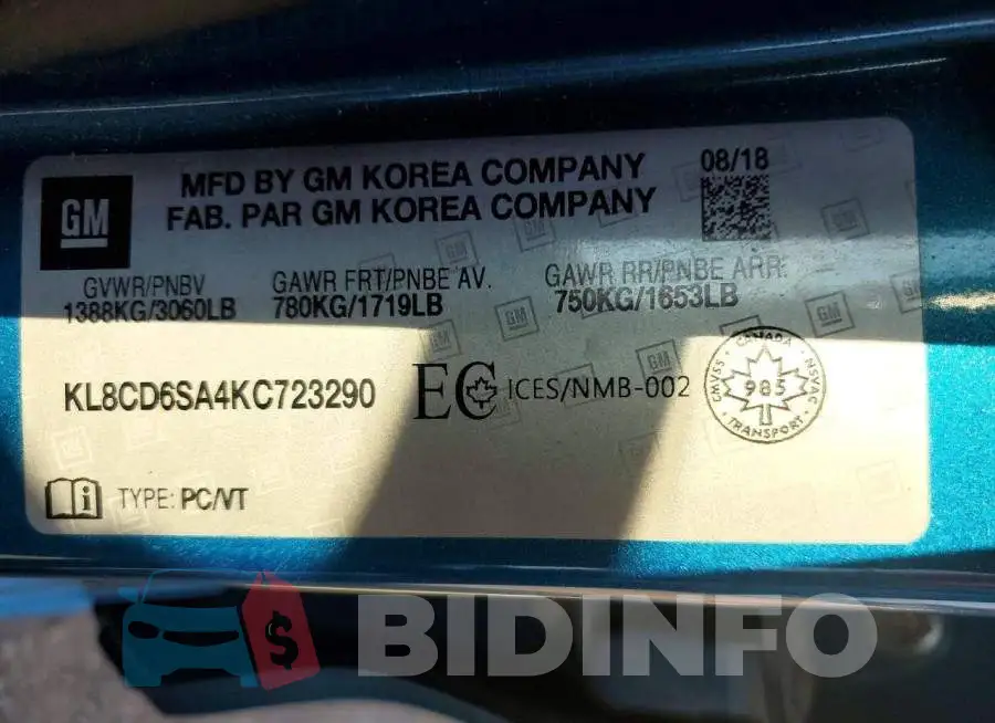 KL8CD6SA4KC723290 Photo# 12